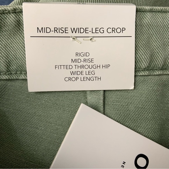 Oat New York Mid-Rise Wide-Leg Crop Rigid Capris. Green. Women’s Size 26. (NWT). - Picture 6 of 6